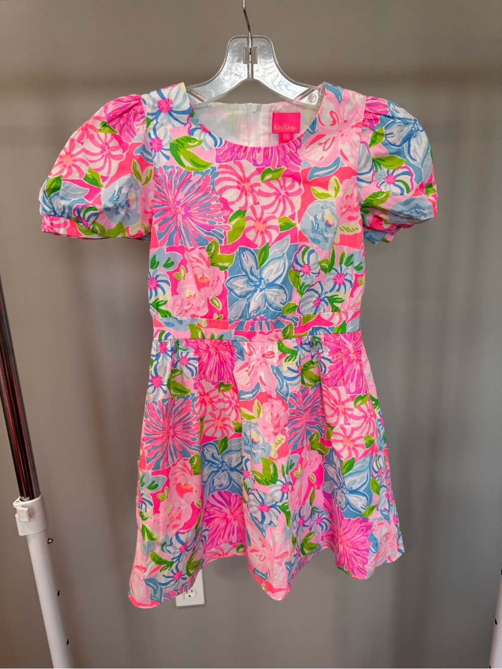 Lilly Pulitzer Pink Floral Puff-Sleeve Dress